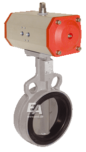 Затвор дисковый поворотный-WA, DN65, с приводом NE05 GG/нерж. сталь/NBR, 24V DC, время. сраб. ca. 8сек