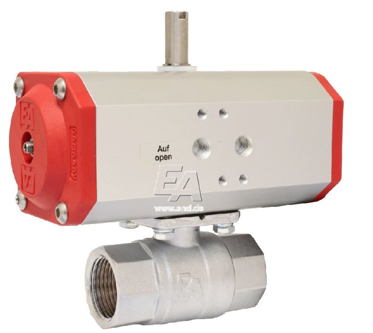 Кран шаровый KA 1", с приводом ED43 латунь/PTFE-FKM, двойного действия KA25-ED43