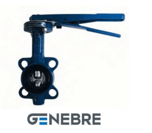 Затвор дисковый поворотный GENEBRE 2109 18 DN250 PN16, корпус - GJL-200 (GG20), диск - AISI316 (CF8M), уплотнение - EPDM, М/Ф, рукоятка, шток 22мм