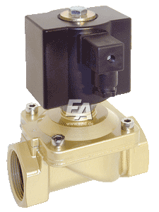 Электромагнитный клапан 2/2-Magnetventil, G1/2", Ms/NBR, 24VDC, 0-25bar, zwangsgesteuert, Temperatur max. 90°C